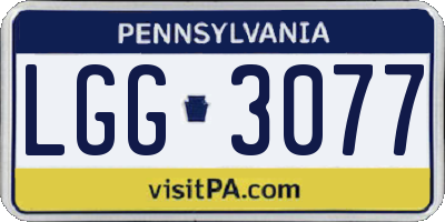 PA license plate LGG3077