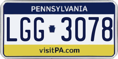 PA license plate LGG3078