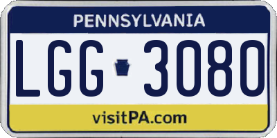 PA license plate LGG3080
