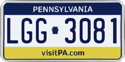 PA license plate LGG3081