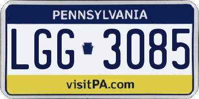PA license plate LGG3085