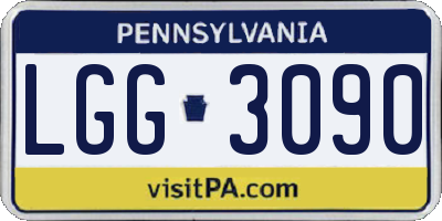 PA license plate LGG3090