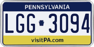 PA license plate LGG3094