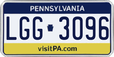 PA license plate LGG3096