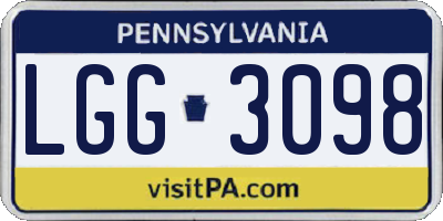 PA license plate LGG3098