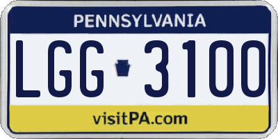 PA license plate LGG3100