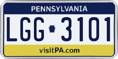 PA license plate LGG3101