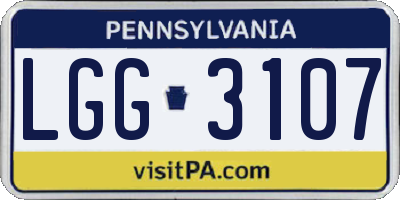 PA license plate LGG3107