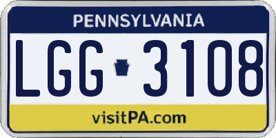 PA license plate LGG3108