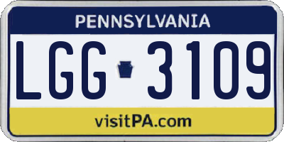PA license plate LGG3109