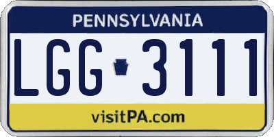 PA license plate LGG3111
