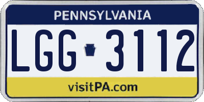 PA license plate LGG3112