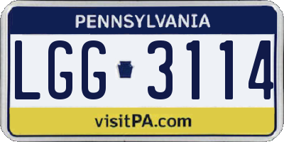 PA license plate LGG3114