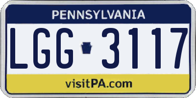 PA license plate LGG3117