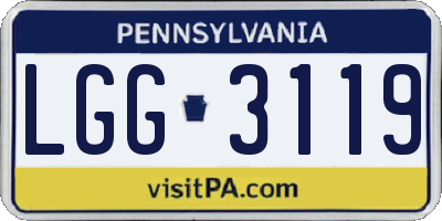 PA license plate LGG3119