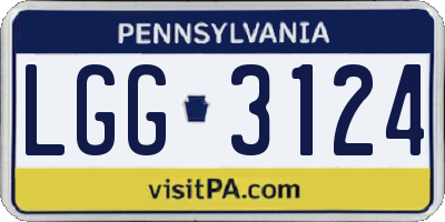 PA license plate LGG3124