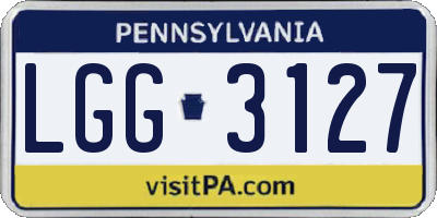 PA license plate LGG3127