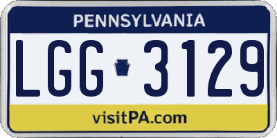 PA license plate LGG3129