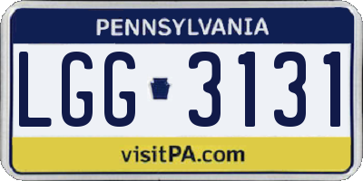 PA license plate LGG3131