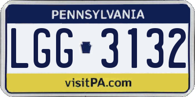 PA license plate LGG3132