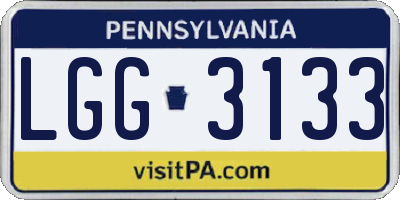 PA license plate LGG3133