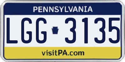 PA license plate LGG3135