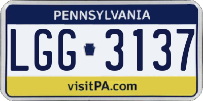 PA license plate LGG3137