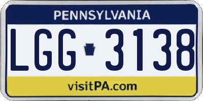 PA license plate LGG3138