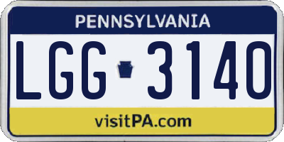 PA license plate LGG3140