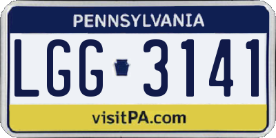 PA license plate LGG3141