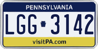 PA license plate LGG3142