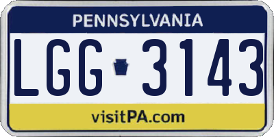 PA license plate LGG3143