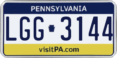 PA license plate LGG3144