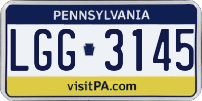 PA license plate LGG3145