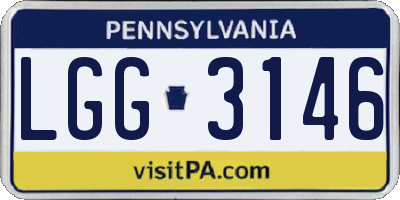 PA license plate LGG3146