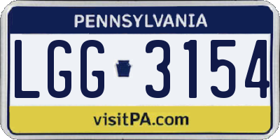 PA license plate LGG3154