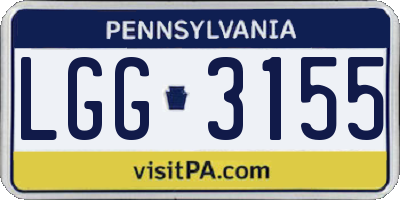 PA license plate LGG3155