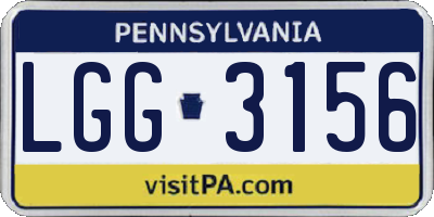 PA license plate LGG3156