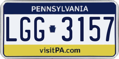 PA license plate LGG3157