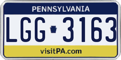 PA license plate LGG3163
