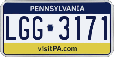 PA license plate LGG3171