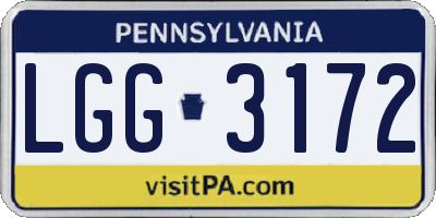 PA license plate LGG3172