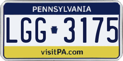 PA license plate LGG3175