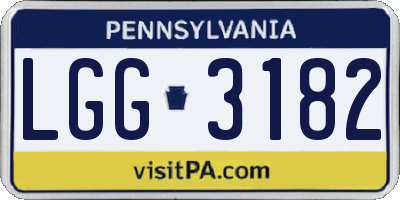 PA license plate LGG3182