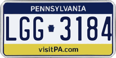 PA license plate LGG3184