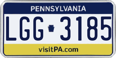 PA license plate LGG3185