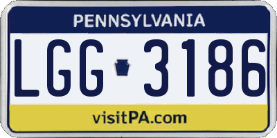 PA license plate LGG3186