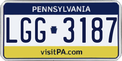 PA license plate LGG3187