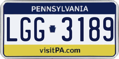 PA license plate LGG3189