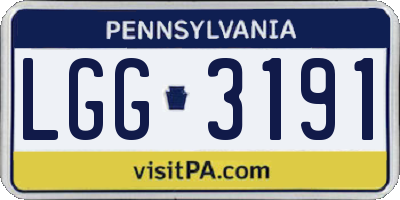 PA license plate LGG3191